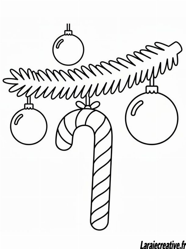 dessin canne de noel