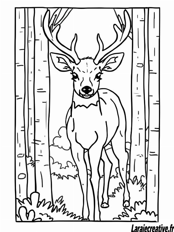 coloriage cerf adulte
