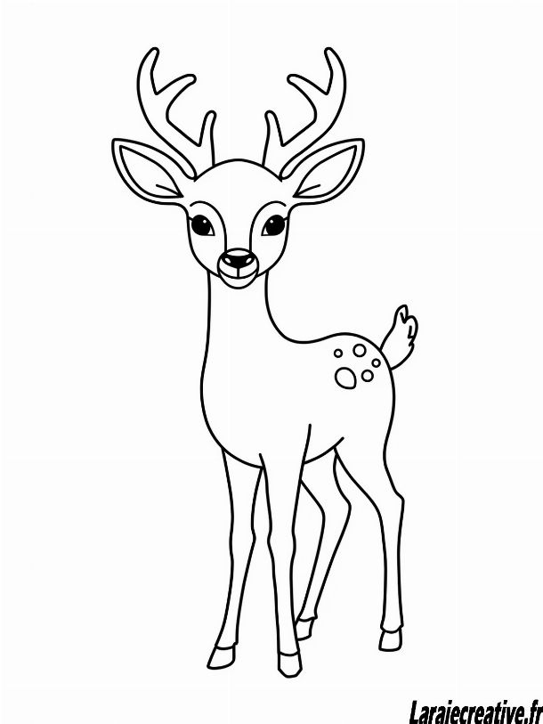 coloriage cerf foret