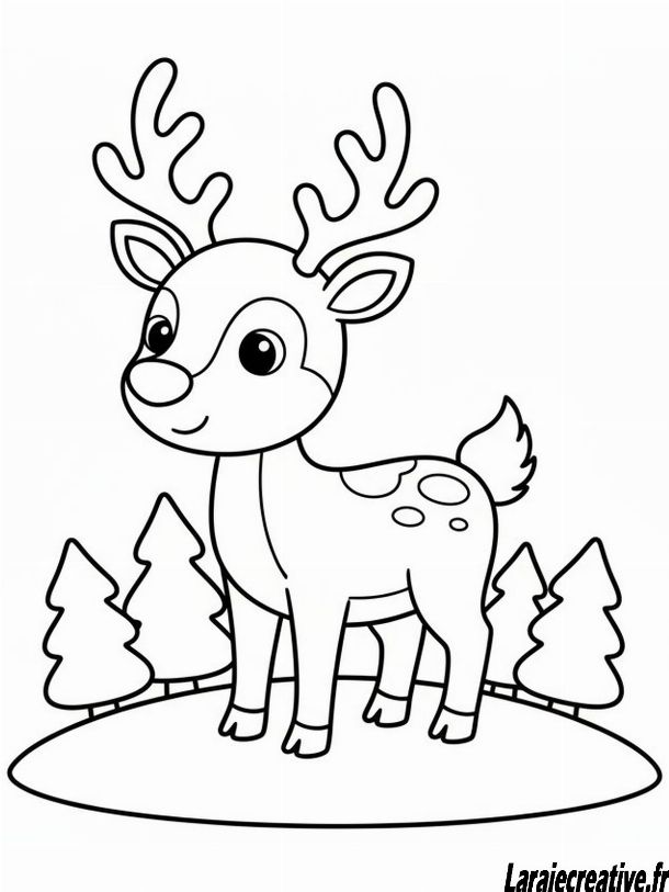 coloriage cerf de noel