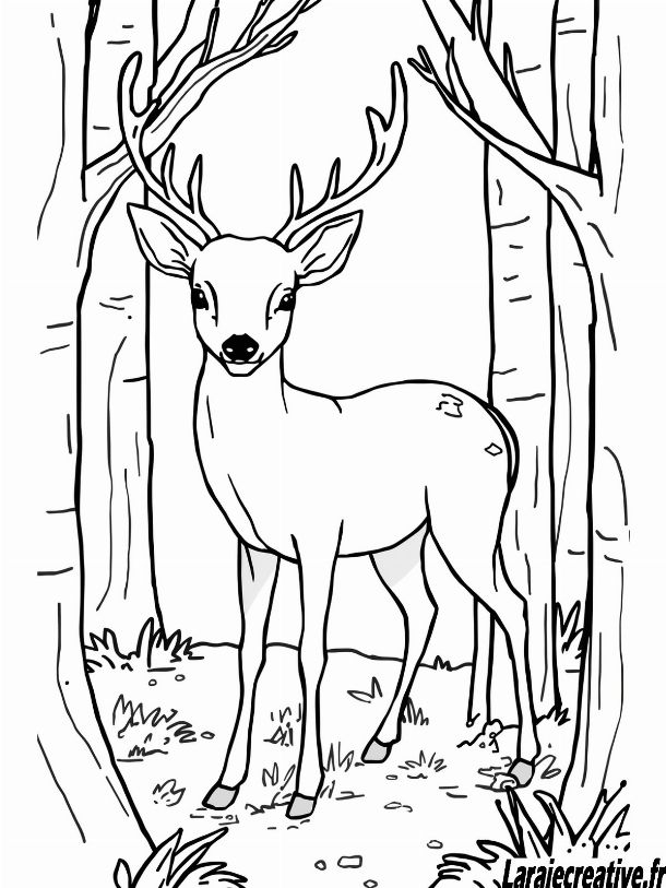 coloriage cerf a imprimer facile