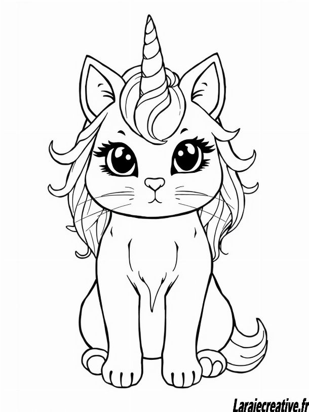 coloriage chat licorne pdf