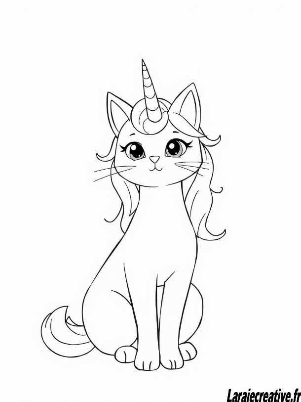 dessin chat licorne