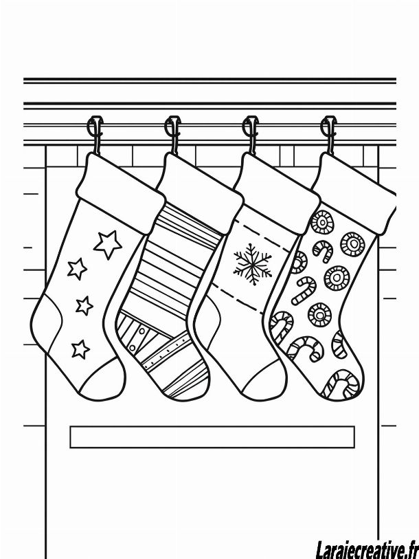 dessin chaussette de noël gratuit