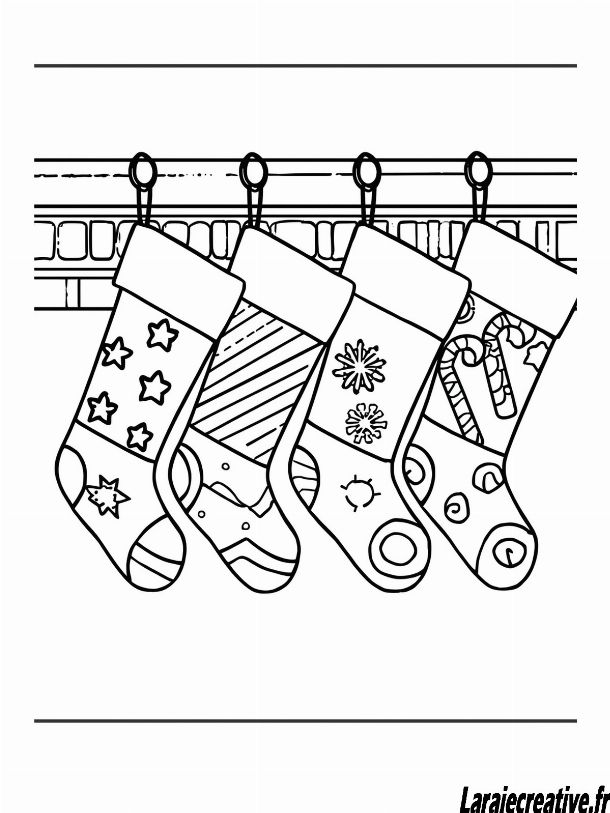 coloriage chaussette de noël a imprimer