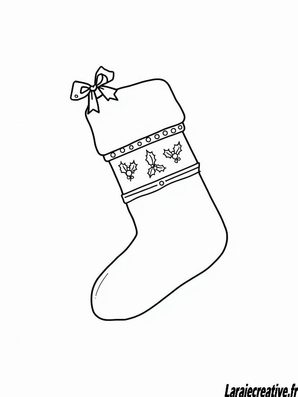 coloriage chaussette de noël a imprimer gratuit