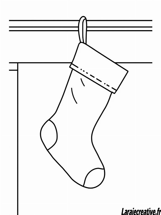coloriage chaussette de noël facile