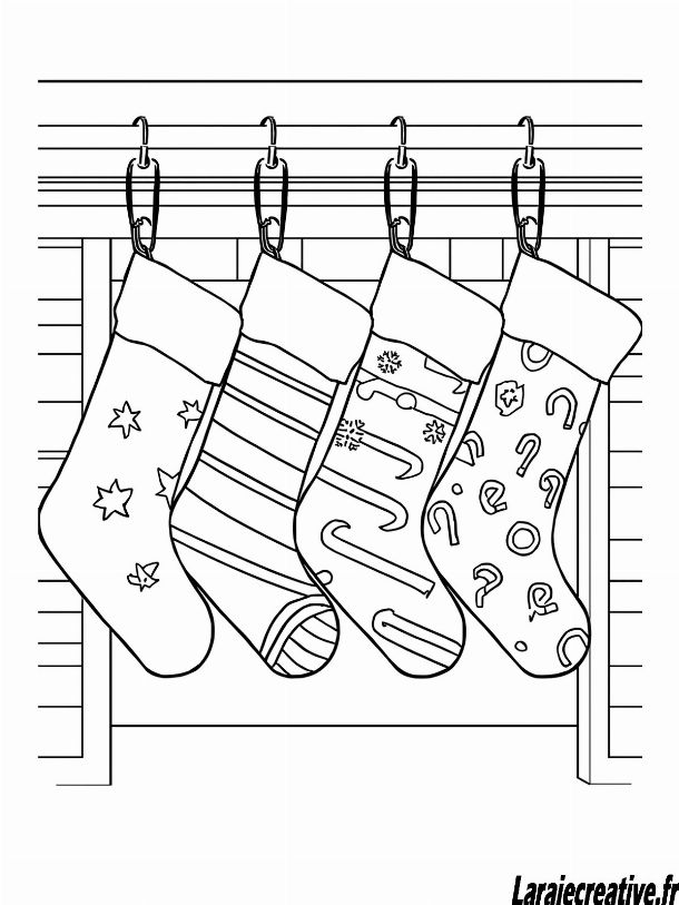 coloriage chaussette de noël facile et gratuit
