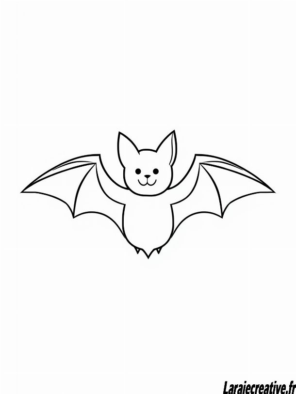 coloriage chauve souris mignonne