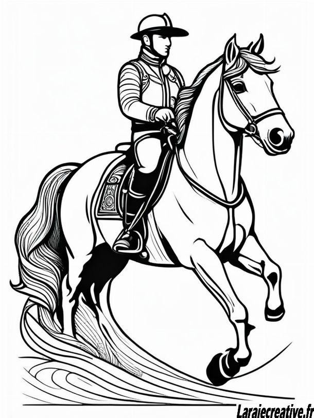 coloriage cheval fille