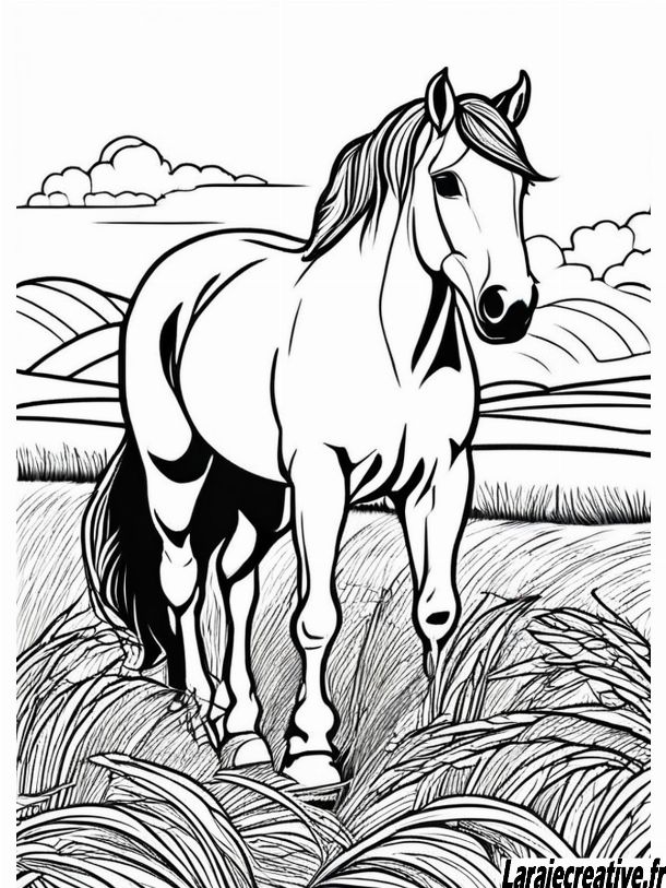 coloriage cheval adulte