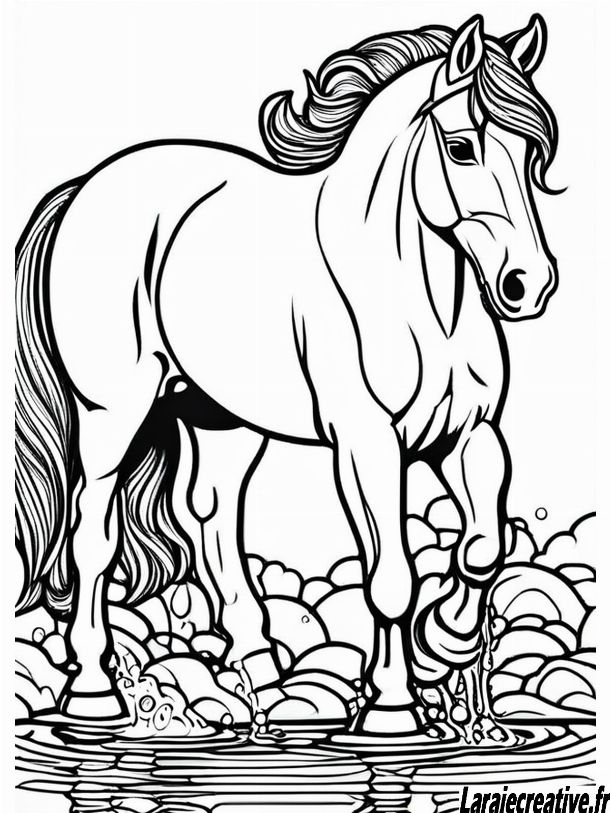 coloriage cheval au galop