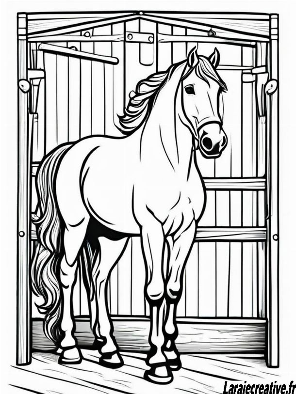 coloriage cheval avec cavalier