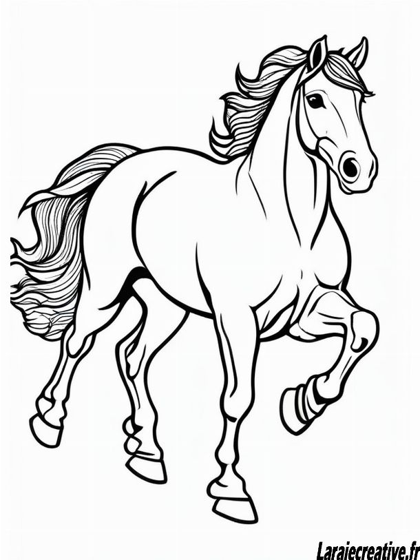 coloriage cheval avec son poulain