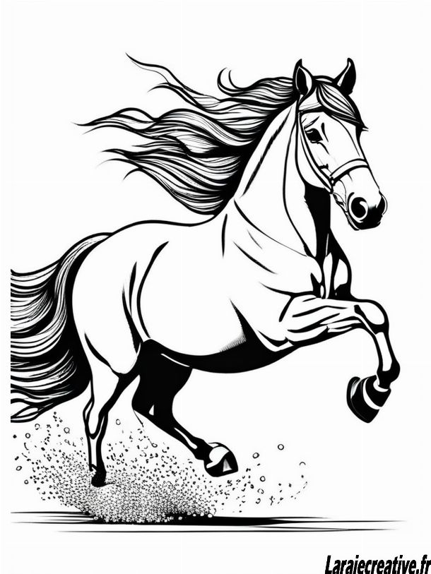 coloriage cheval avec cavaliere a imprimer