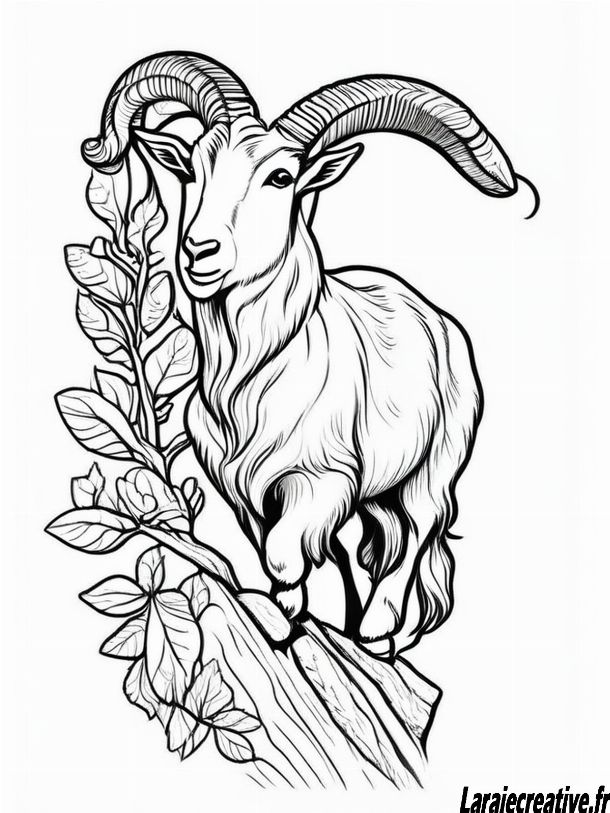 coloriage chevre biscornue