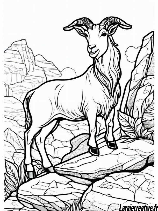 dessin coloriage chevre