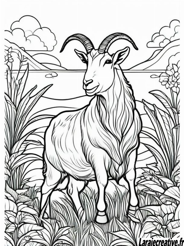 dessin chevre au crayon