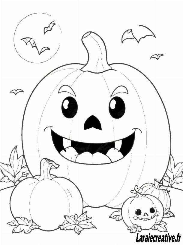 coloriage citrouille halloween peur