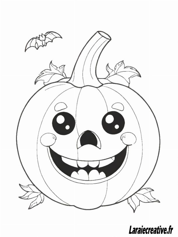 coloriage citrouille halloween mignon