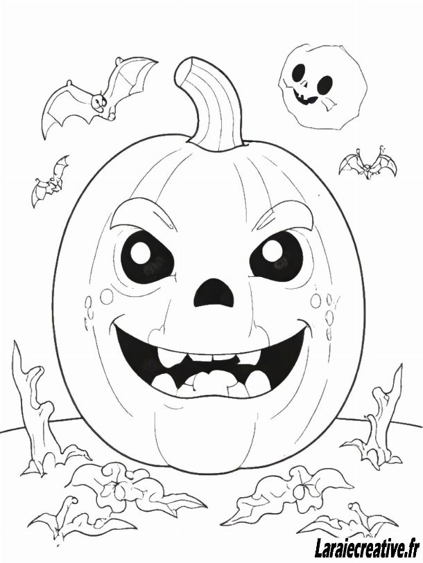 coloriage citrouille halloween simple