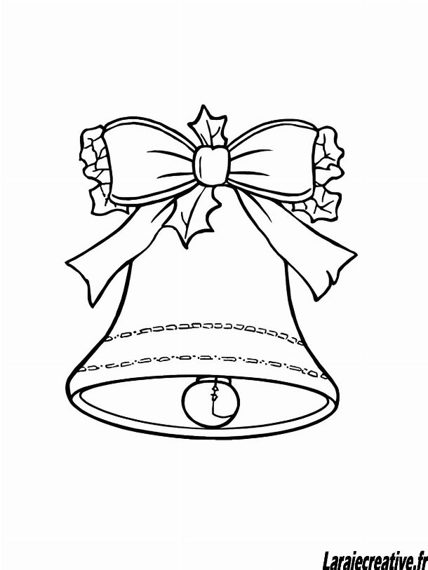coloriage cloche de Noel facile et gratuit
