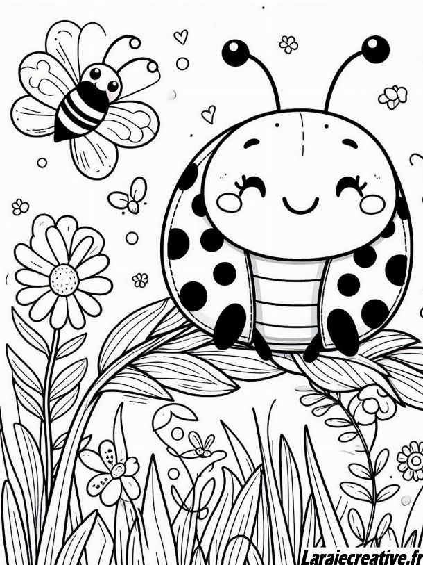 coloriage coccinelle facile