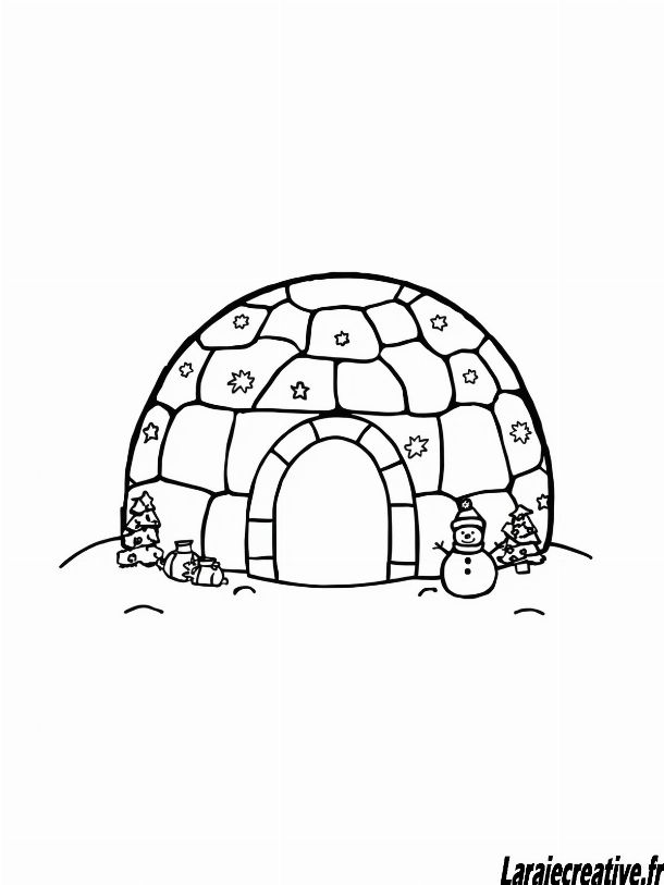 coloriage coloriage Igloo de Noël a imprimer