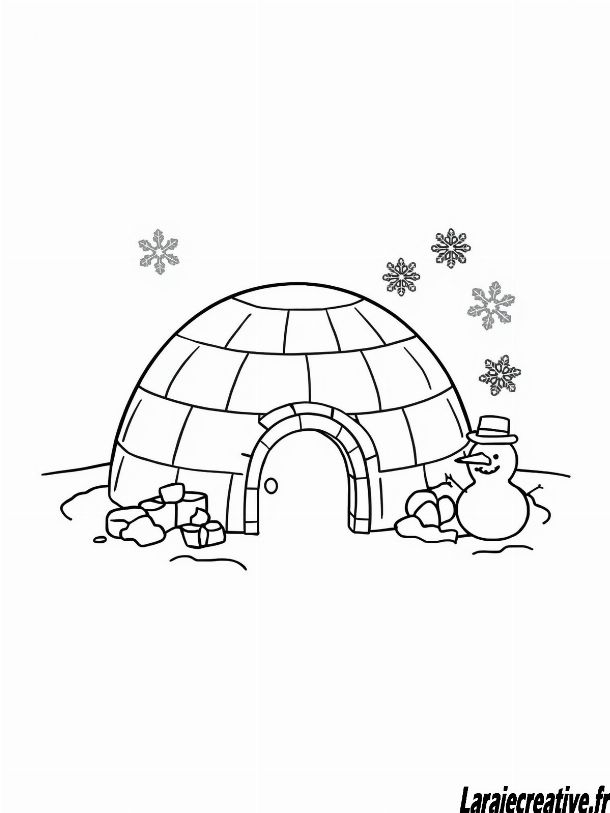 coloriage coloriage Igloo de Noël