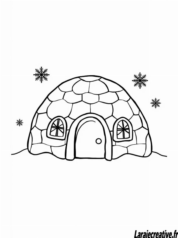 coloriage coloriage Igloo de Noël gratuit