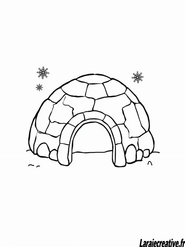coloriage coloriage Igloo de Noël facile