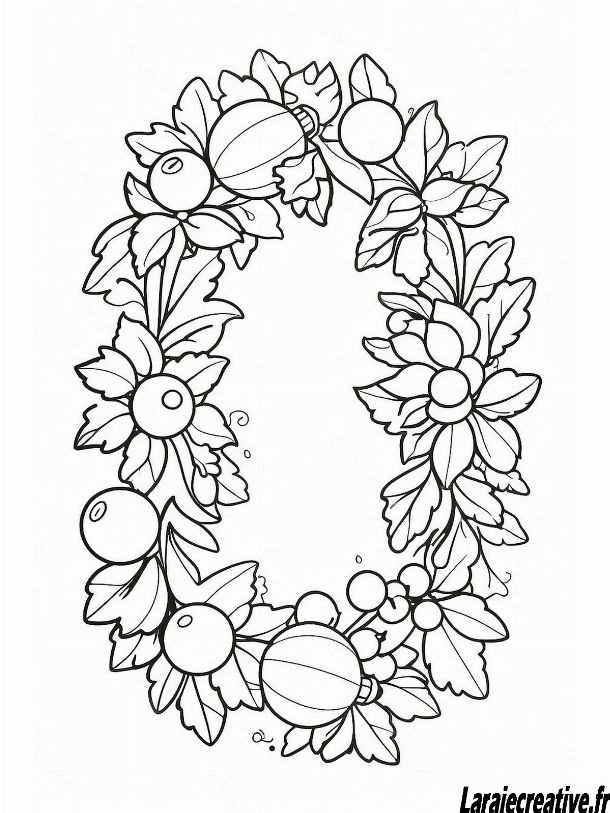 dessin couronne de noel a imprimer gratuitement