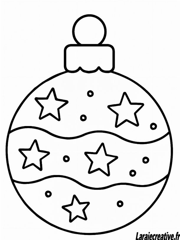 coloriage boule de noel a decouper