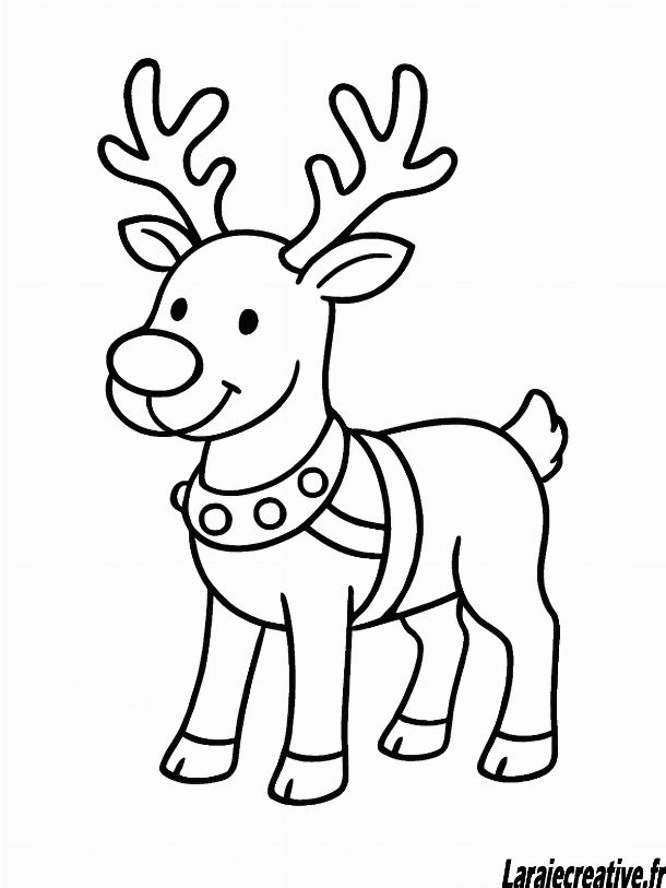 coloriage renne de noel facile