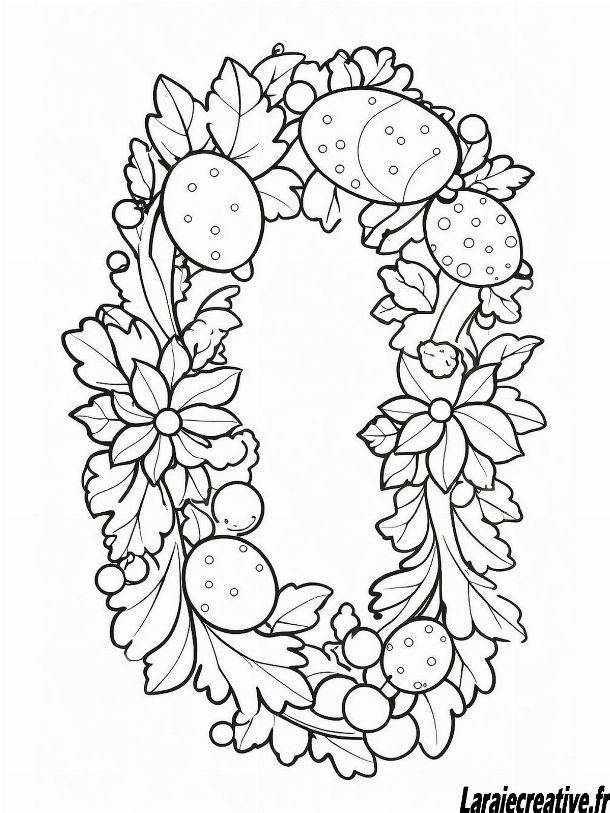 coloriage couronne noel