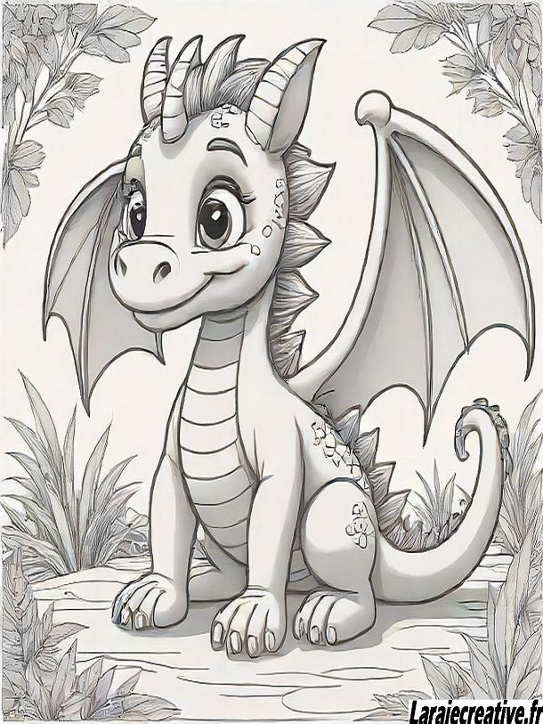 coloriage de dragon mignon facile