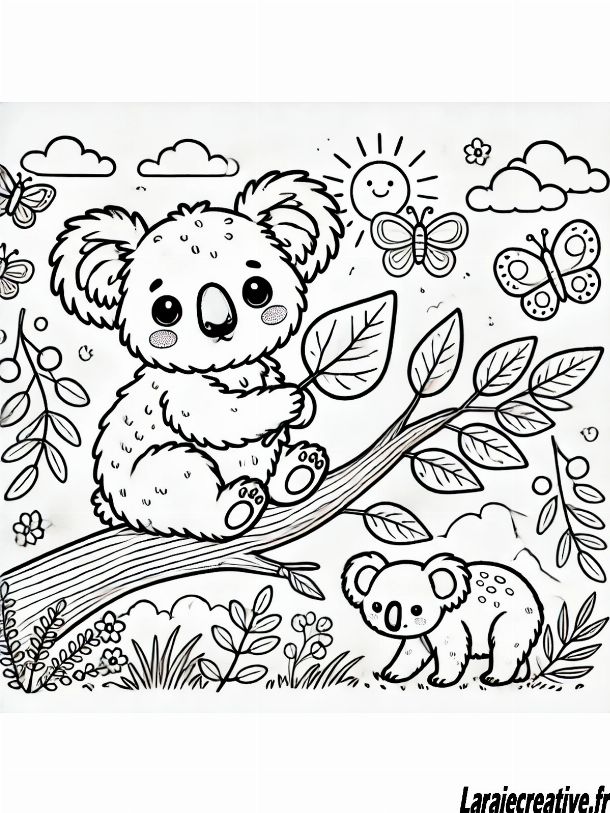 coloriage koala à imprimer pdf