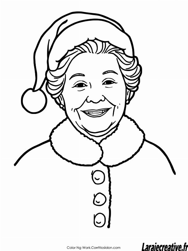 coloriage mere noel