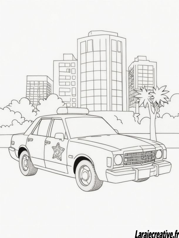coloriage voiture police