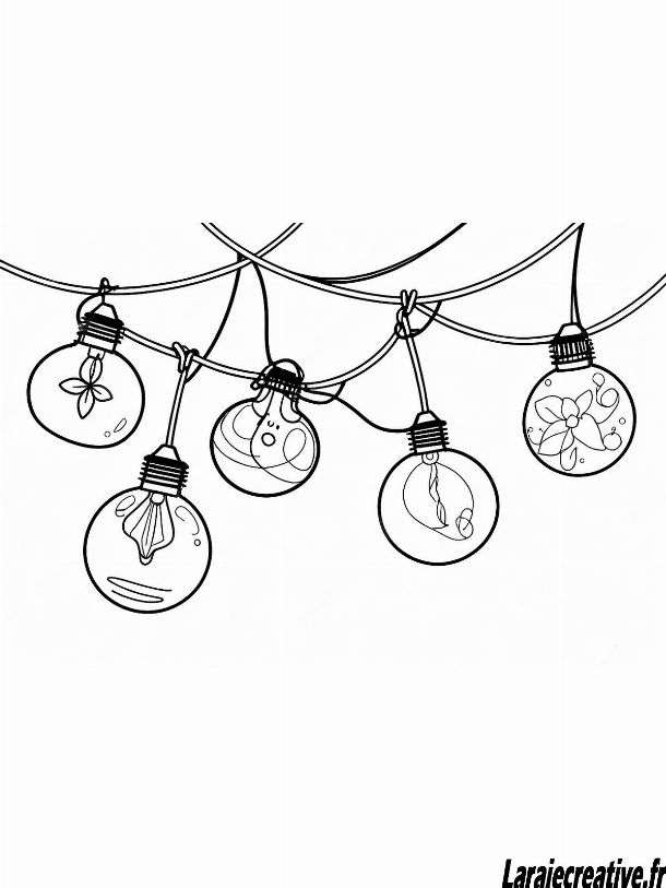 coloriage de noel boules