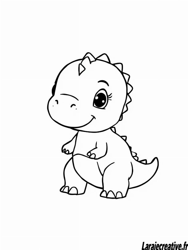 coloriage dinosaure facile