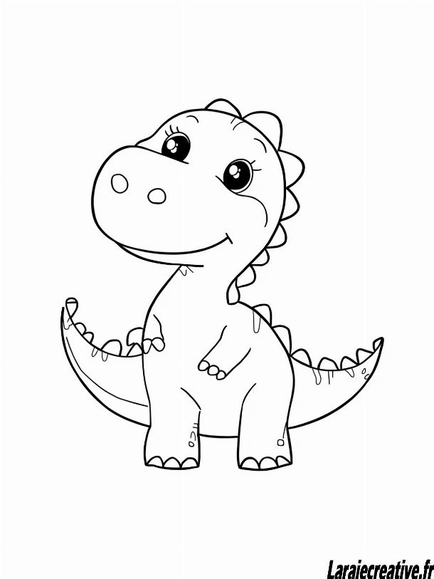 coloriage dinosaure facile et gratuit