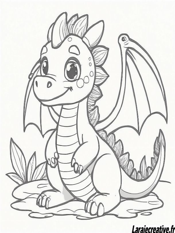 coloriage de dragon très migon