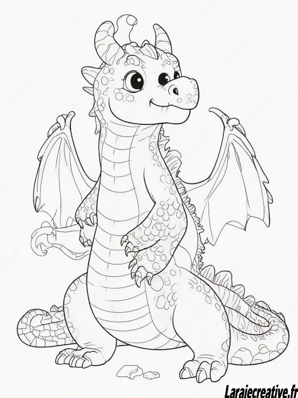 coloriage de dragon très migon facile