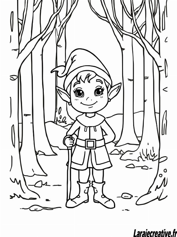 coloriage elfe fille