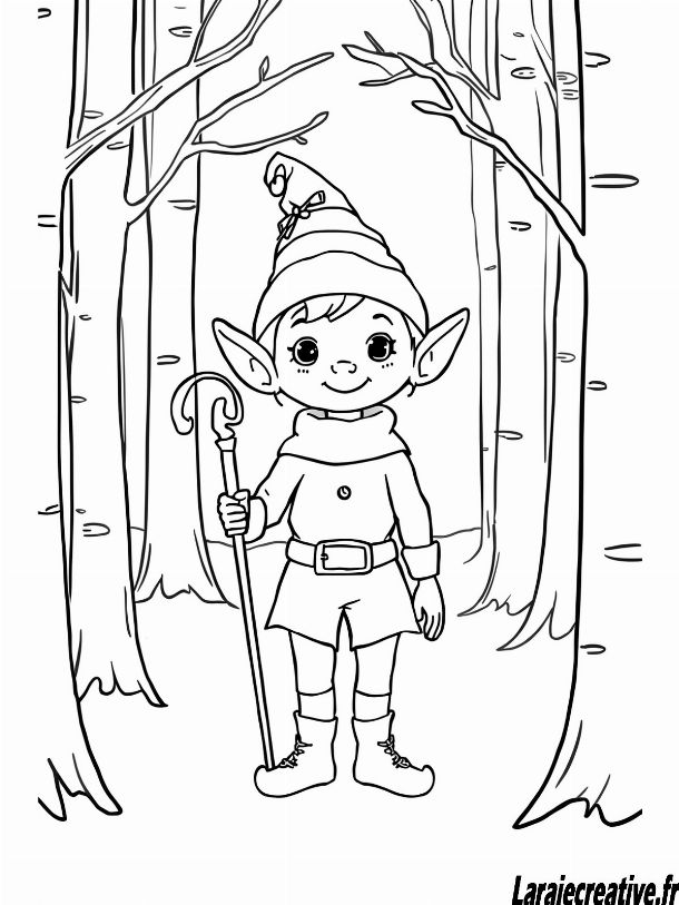 coloriage elfes a imprimer