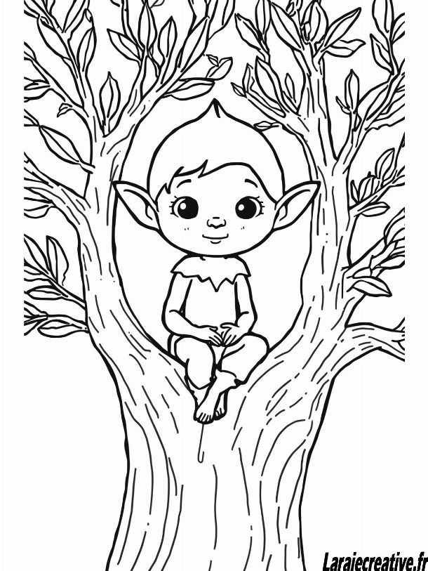 coloriage elfe adulte
