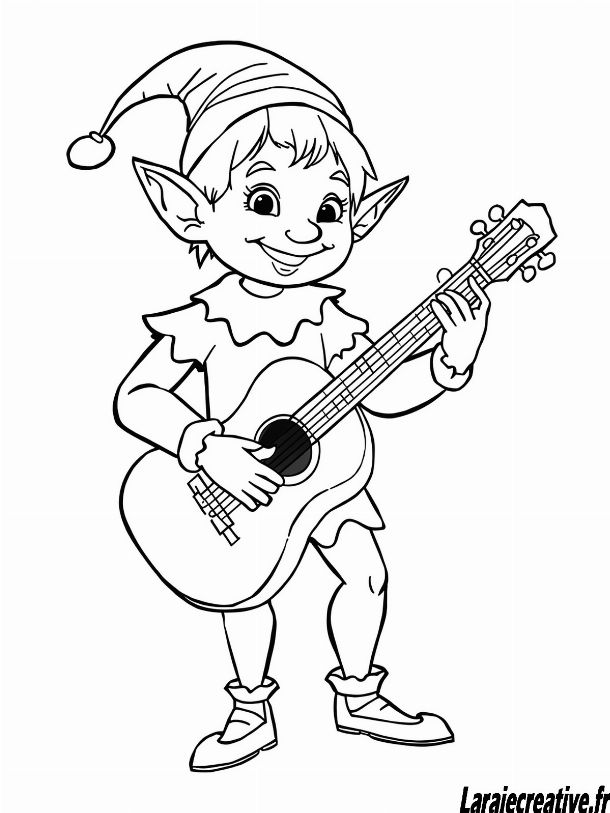 coloriage elfe facile