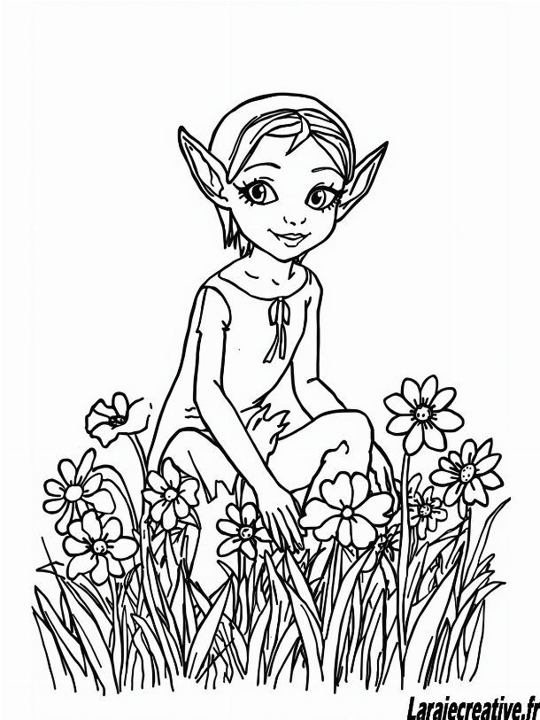 coloriage elfe enfant