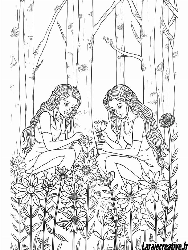 coloriage fee des bois